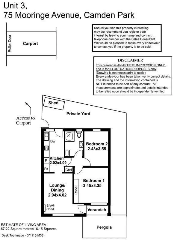 Floorplan of Homely unit listing, 3/75 Mooringe Avenue, Camden Park SA 5038