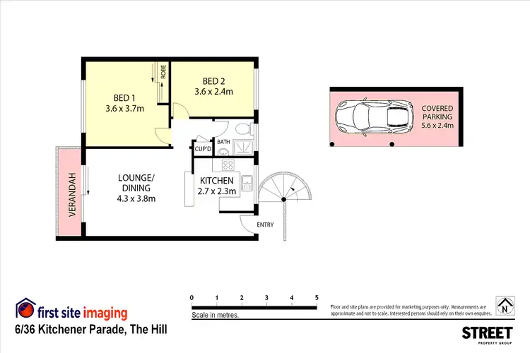 Floorplan of Homely unit listing, 6/36 Kitchener Parade, The Hill NSW 2300