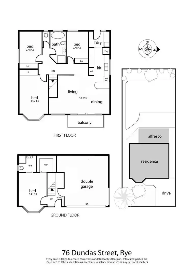 Floorplan of Homely house listing, 76 Dundas Street, Rye VIC 3941
