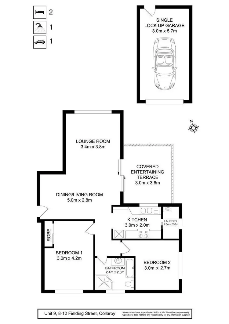 Floorplan of Homely apartment listing, 9/8-12 Fielding Street, Collaroy NSW 2097