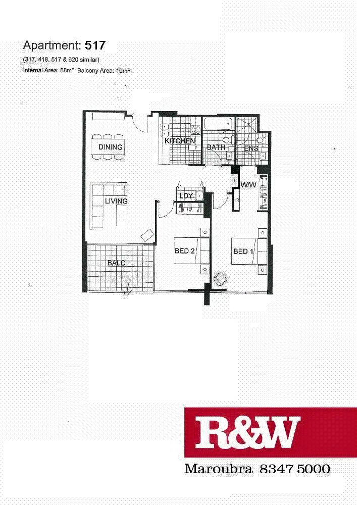 Floorplan of Homely apartment listing, 517/140 Maroubra Road, Maroubra NSW 2035