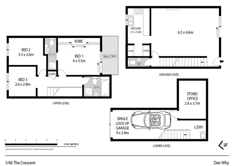 Floorplan of Homely townhouse listing, 1/46-50 The Crescent, Dee Why NSW 2099
