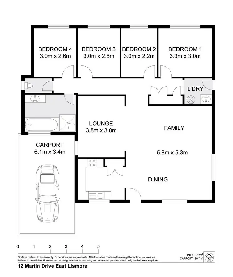 Floorplan of Homely house listing, 12 Martin Drive, East Lismore NSW 2480