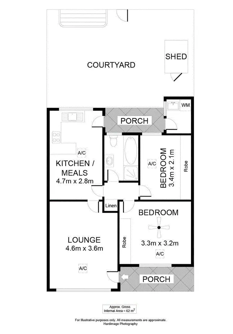 Floorplan of Homely unit listing, 1/3 Waller Street, Mansfield Park SA 5012
