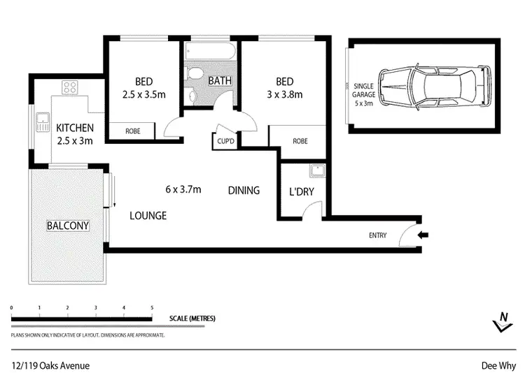 Floorplan of Homely unit listing, Unit 12/119 Oaks Avenue, Dee Why NSW 2099
