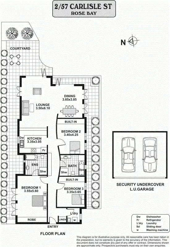 Floorplan of Homely apartment listing, 2/57 Carlisle Street, Rose Bay NSW 2029