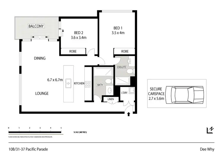 Floorplan of Homely unit listing, 10B/31-37 Pacific Parade, Dee Why NSW 2099