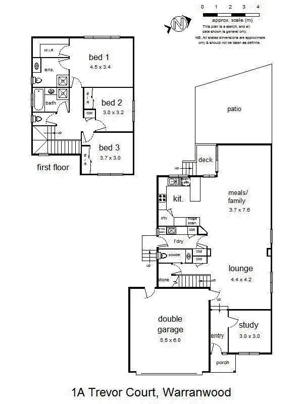 Floorplan of Homely house listing, 1A Trevor Court, Warranwood VIC 3134