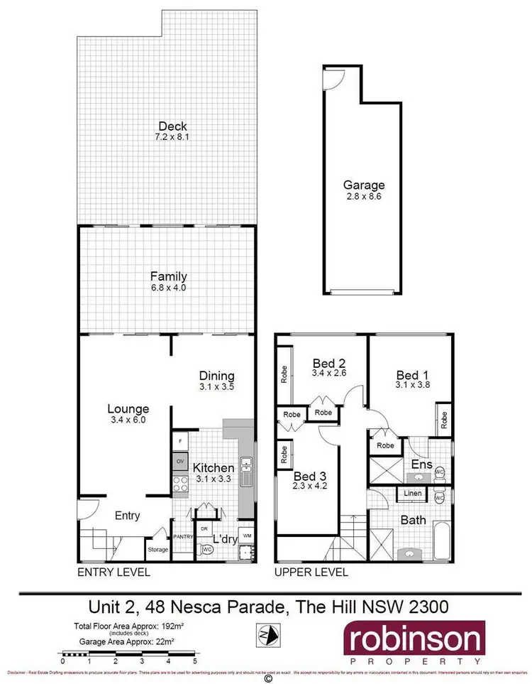 Floorplan of Homely townhouse listing, 2/48 Nesca Parade, The Hill NSW 2300
