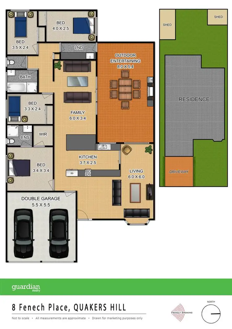 Floorplan of Homely house listing, 8 Fenech Place, Quakers Hill NSW 2763