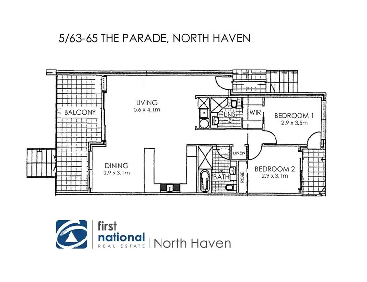 Floorplan of Homely apartment listing, 5/63-65 The Parade, North Haven NSW 2443