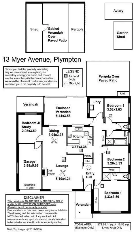 Floorplan of Homely house listing, 13 Myer Avenue, Plympton SA 5038