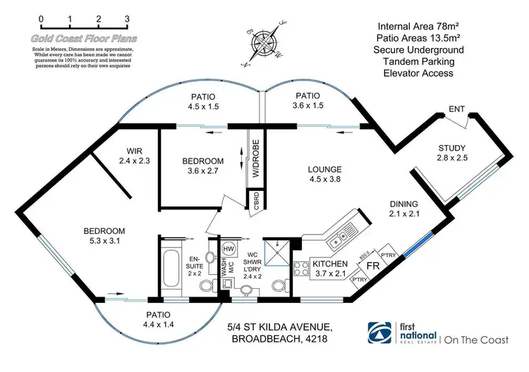 Floorplan of Homely apartment listing, 5/4 St Kilda Avenue, Broadbeach QLD 4218