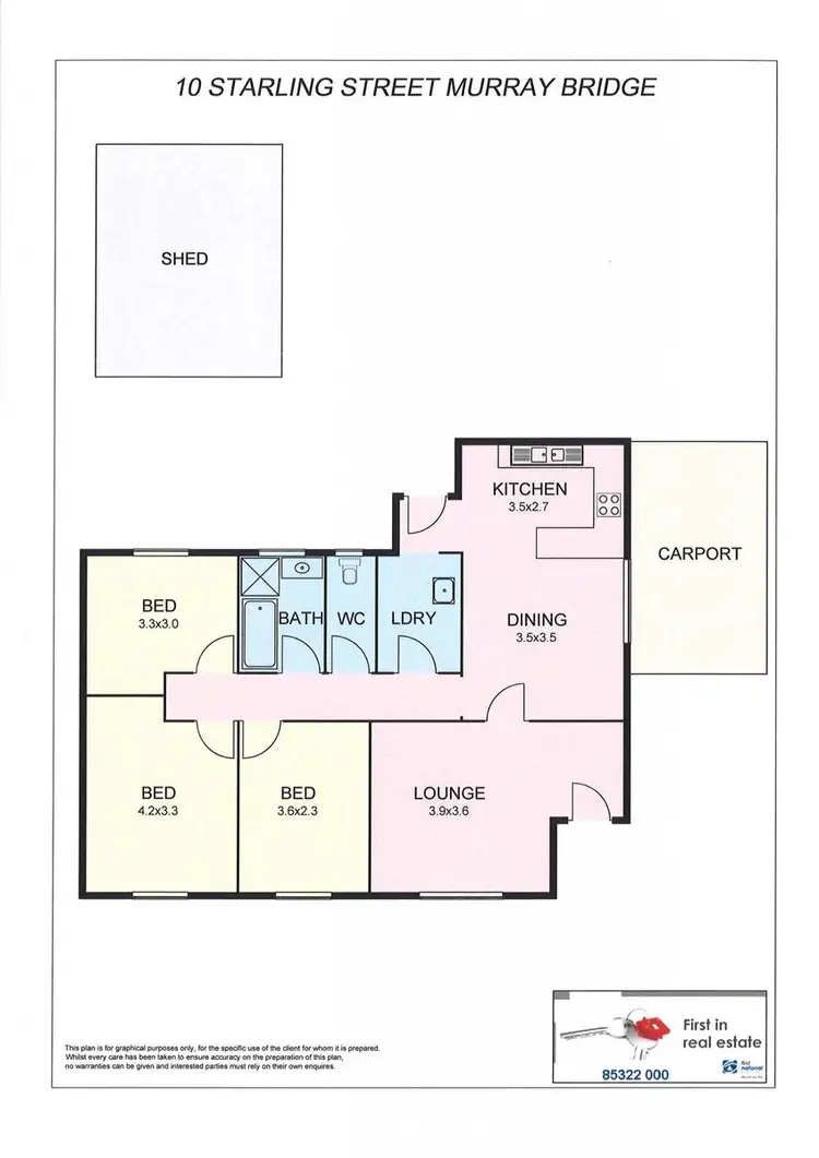 Floorplan of Homely house listing, 10 Starling Street, Murray Bridge SA 5253