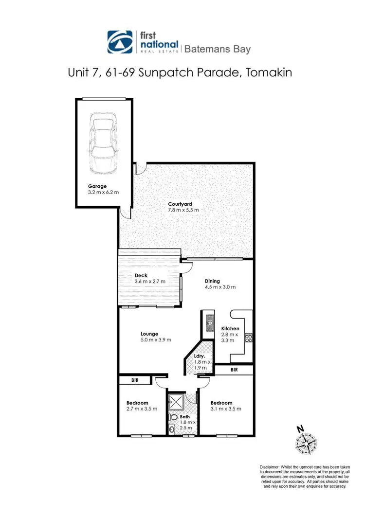 Floorplan of Homely unit listing, 7/61-69 Sunpatch  Parade, Tomakin NSW 2537