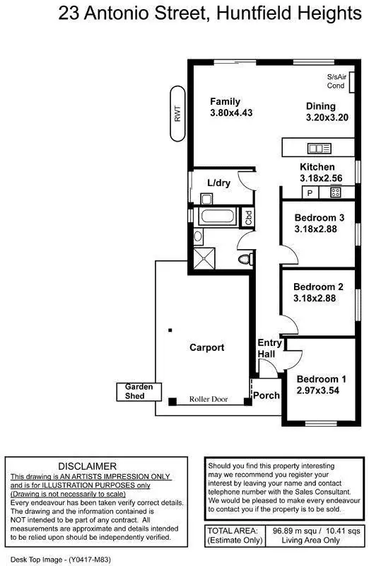 Floorplan of Homely house listing, 23 Antonio Street, Huntfield Heights SA 5163