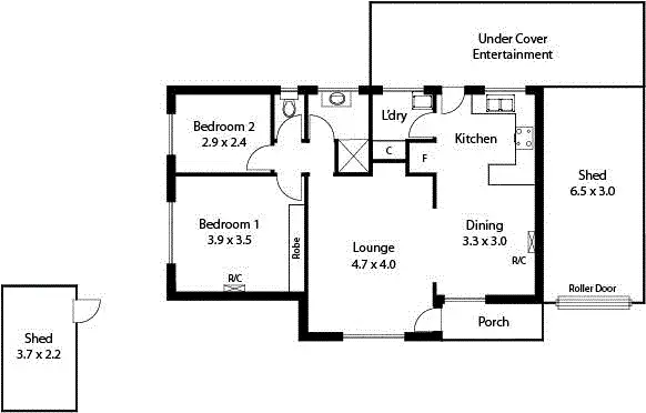 Floorplan of Homely unit listing, 1/10 Polden Street, Aldinga Beach SA 5173