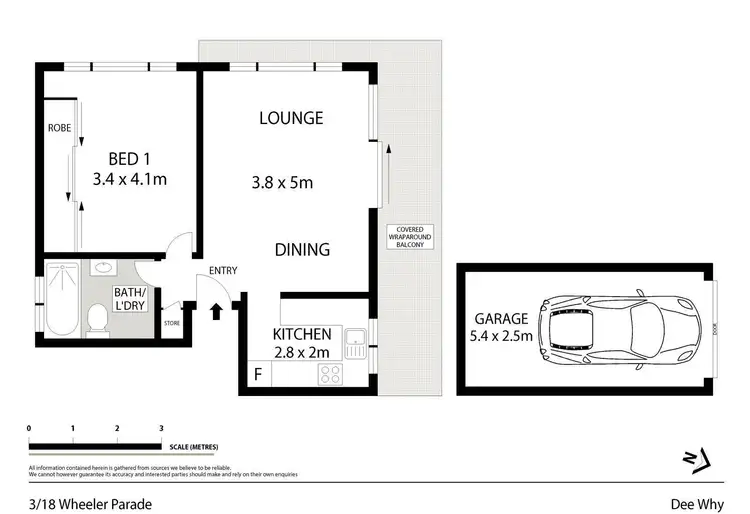 Floorplan of Homely unit listing, 3/18 Wheeler Parade, Dee Why NSW 2099