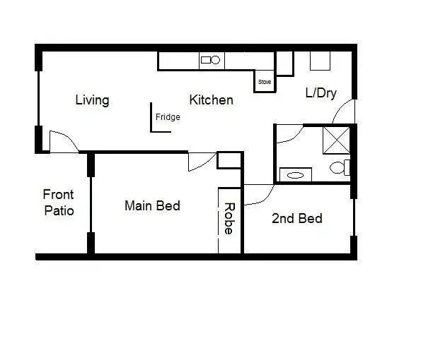 Floorplan of Homely unit listing, 3/100 College Street, East Lismore NSW 2480
