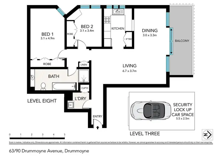 Floorplan of Homely apartment listing, 63/90 St Georges Crescent, Drummoyne NSW 2047