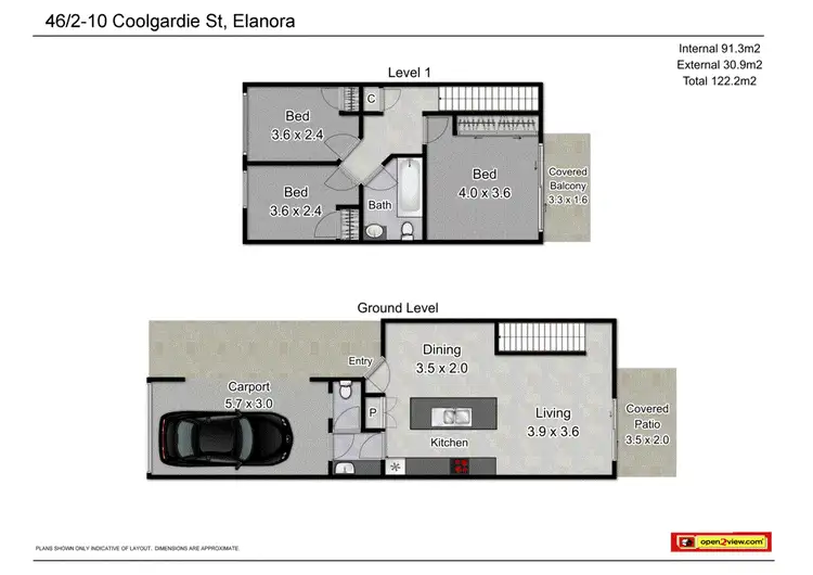 Floorplan of Homely townhouse listing, 46/2 Coolgardie Street, Elanora QLD 4221