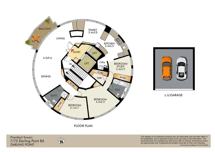 Floorplan of Homely apartment listing, 7/75 Darling Point Road, Darling Point NSW 2027