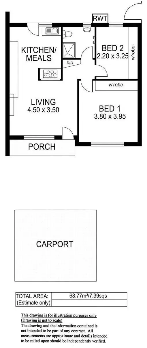 Floorplan of Homely unit listing, 6/31 Oleander Street West, South Brighton SA 5048
