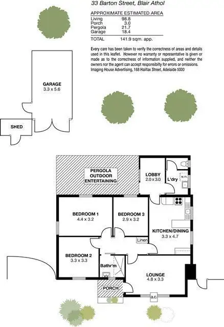 Floorplan of Homely house listing, 33 Barton Street, Blair Athol SA 5084