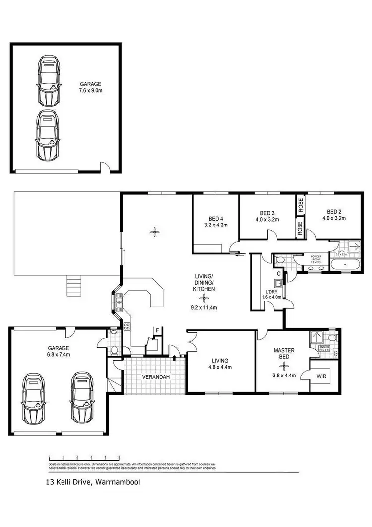 Floorplan of Homely house listing, 13 Kielli Drive, Warrnambool VIC 3280