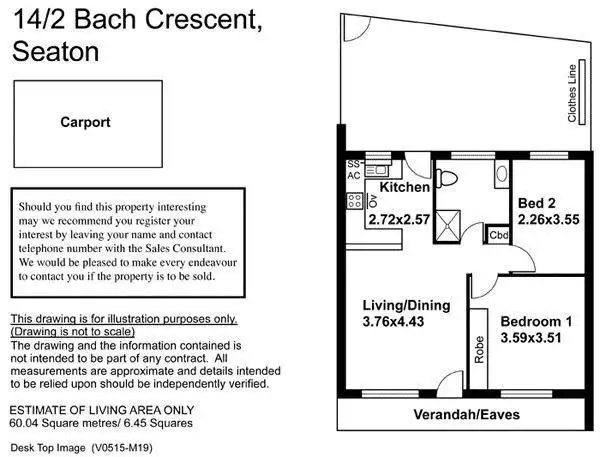Floorplan of Homely unit listing, 14/2 Bach Crescent, Seaton SA 5023