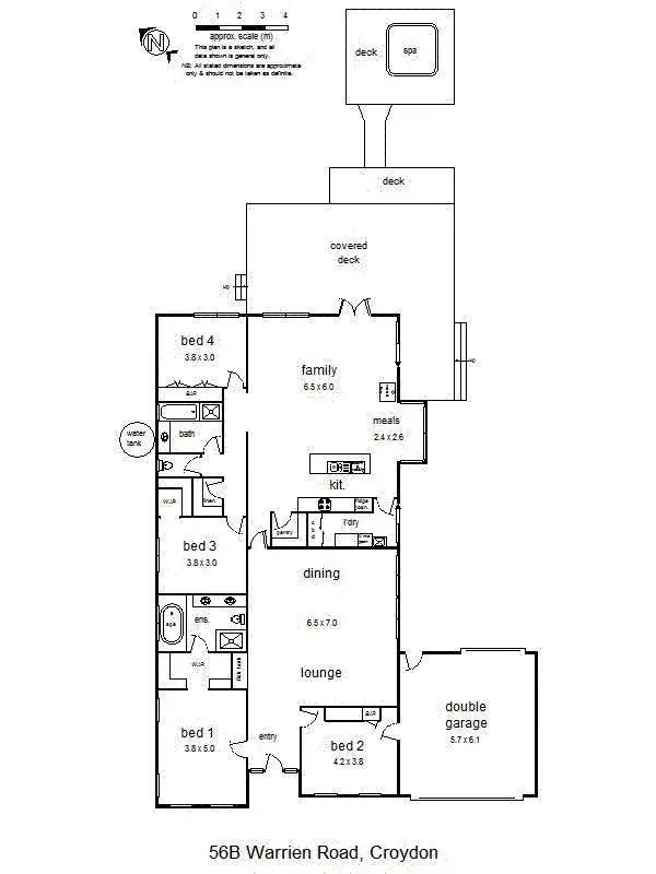 Floorplan of Homely house listing, 56B Warrien Road, Croydon North VIC 3136