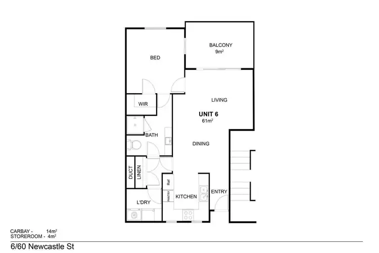 Floorplan of Homely apartment listing, 6/60 Newcastle Street, Perth WA 6000