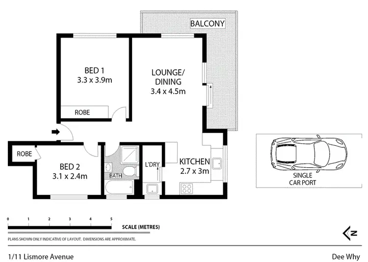 Floorplan of Homely unit listing, 1/11 Lismore Avenue, Dee Why NSW 2099