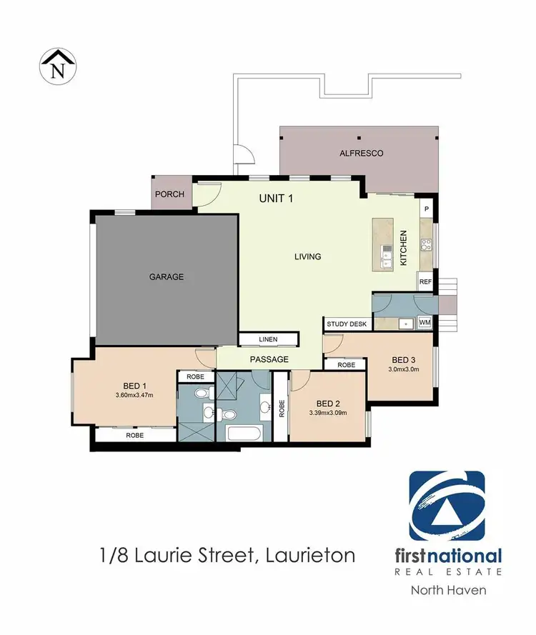 Floorplan of Homely villa listing, 1/8 Laurie Street, Laurieton NSW 2443