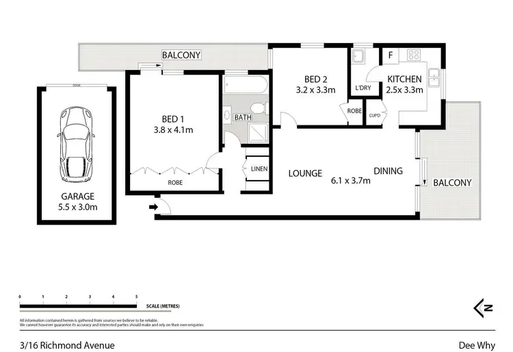 Floorplan of Homely unit listing, 3/16 Richmond Avenue, Dee Why NSW 2099