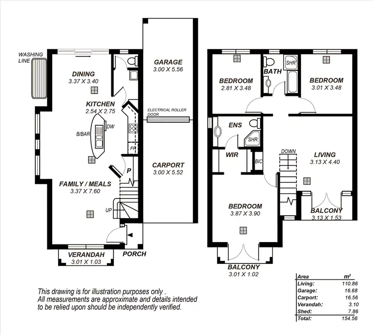 Floorplan of Homely townhouse listing, 3/1 Pridmore Road, Glen Osmond SA 5064
