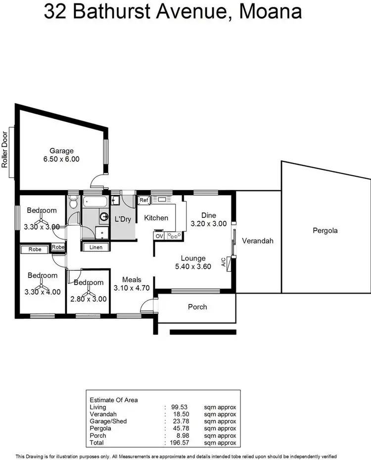 Floorplan of Homely house listing, 32 Bathurst Avenue, Moana SA 5169
