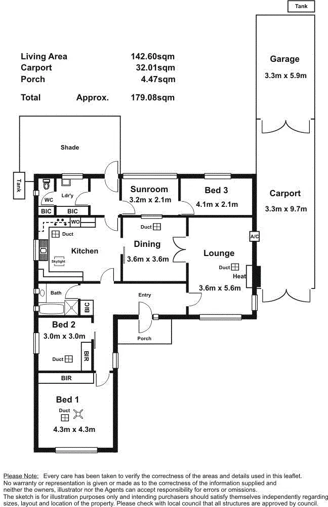 Floorplan of Homely house listing, 95 Rozelle Avenue, Melrose Park SA 5039