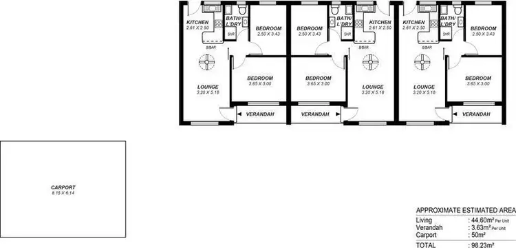 Floorplan of Homely block of units listing, 1/1 Thomas Street, Aldinga Beach SA 5173