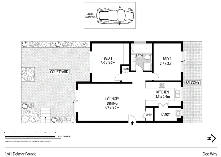 Floorplan of Homely unit listing, 1/41-45 Delmar Parade, Dee Why NSW 2099