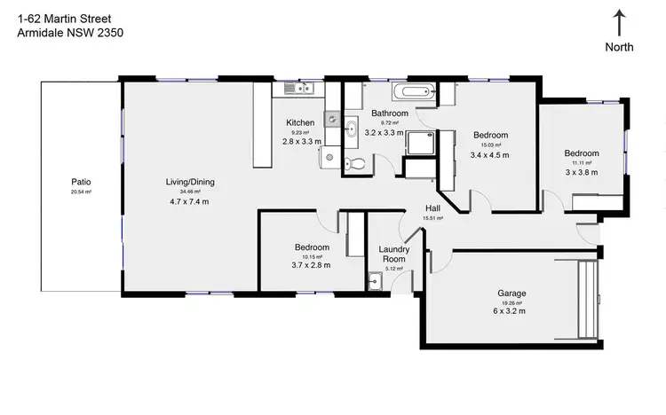 Floorplan of Homely apartment listing, 1/62 Martin Street, Armidale NSW 2350