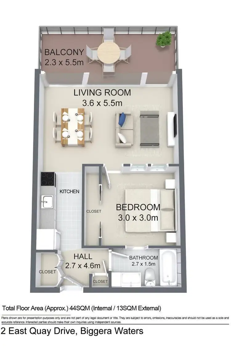 Floorplan of Homely apartment listing, 506/2 East Quay Drive, Biggera Waters QLD 4216