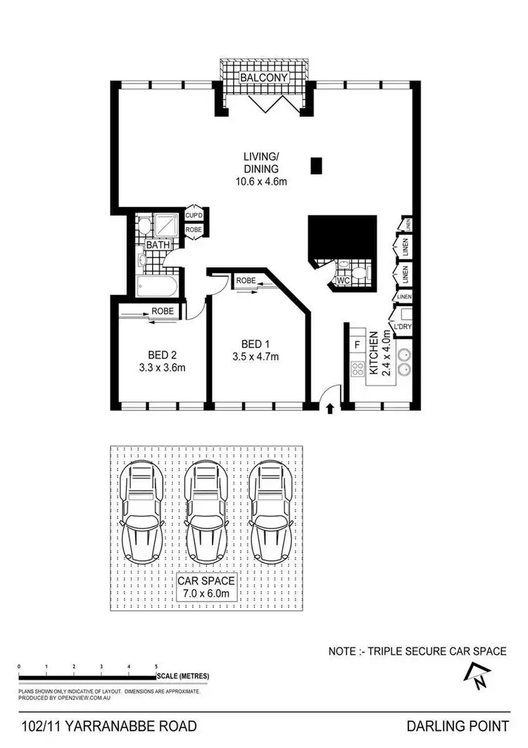 Floorplan of Homely apartment listing, 102/11 Yarranabbe Road, Darling Point NSW 2027