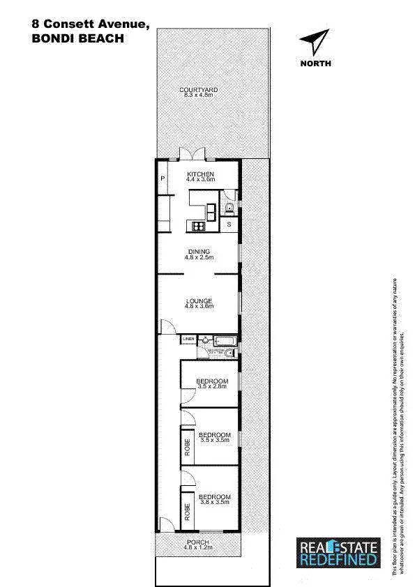 Floorplan of Homely semi-detached listing, 8 Consett Avenue, Bondi Beach NSW 2026