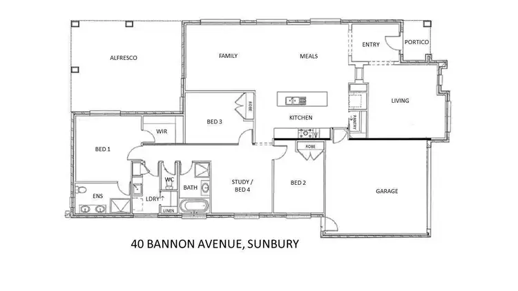 Floorplan of Homely house listing, 40 Bannon Avenue, Sunbury VIC 3429