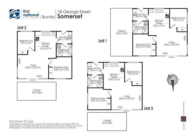 Floorplan of Homely block of units listing, 1-3/18 George Street, Somerset TAS 7322