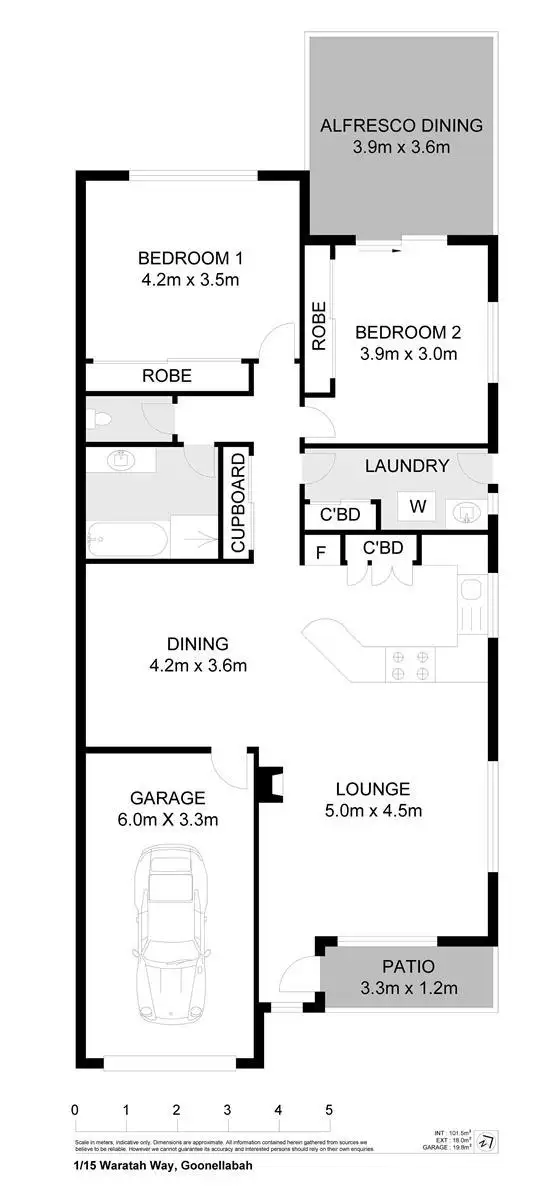 Floorplan of Homely unit listing, 1/15 Waratah Way, Goonellabah NSW 2480