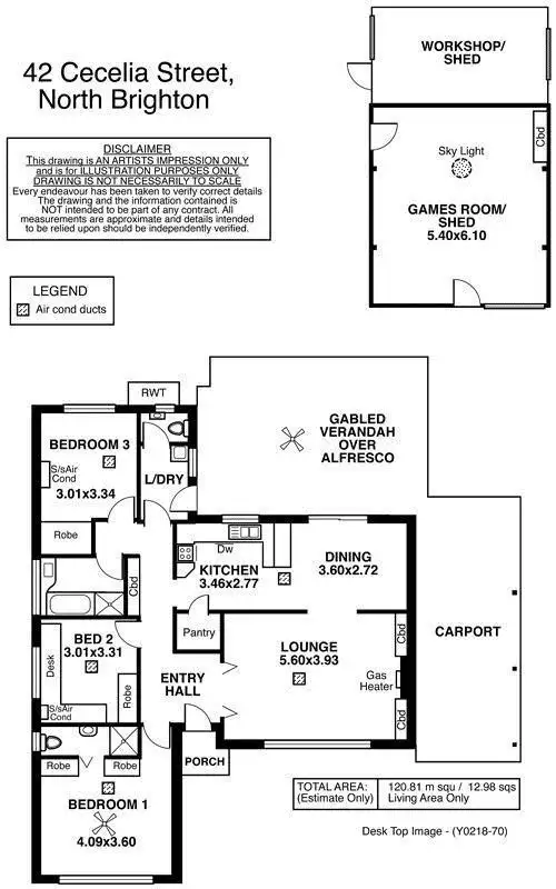 Floorplan of Homely house listing, 42 Cecelia Street, North Brighton SA 5048