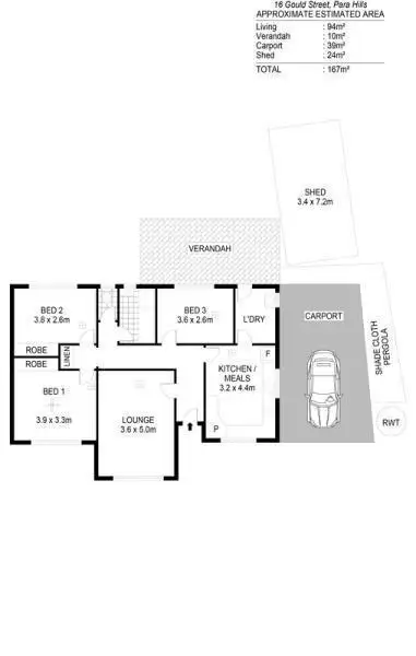 Floorplan of Homely house listing, 16 Gould Street, Para Hills SA 5096