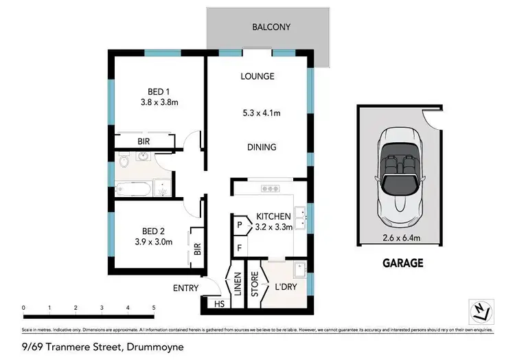 Floorplan of Homely apartment listing, 9/69 Tranmere Street, Drummoyne NSW 2047